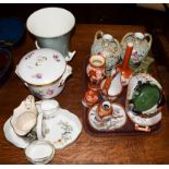 A group of assorted ceramics, comprising Japanese Kutani ceramics, pair of early 20th century floral