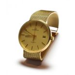 A 9 carat gold Garrard wristwatch, with a Garrard box. Movement not working and not tested, no