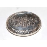 A Dutch silver snuff-box, by de Leeuw den Bouter, Schoonhoven, probably 1972, oval, the hinged cover