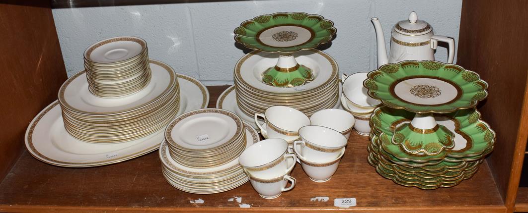 A Royal Worcester 1962 Golden Anniversary part dinner and tea service, together with a Shelley