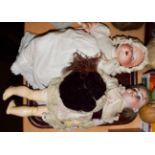 S&H 1009 bisque socket head doll, with fixed blue eyes, open mouth, on a jointed composition body,