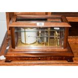 A reproduction mahogany cased barograph, signed Russell, Norwich