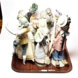 Eight Lladro ceramic figures (8)