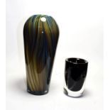 Kosta glass vase, signed, along with an Italian cased vase (2)