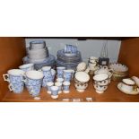 A group of Royal Crown Derby blue and white Wilmot pattern dinner and tea wares together with a