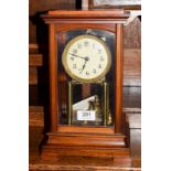 A Gustav Becker mahogany cased mantel timepiece . Case slightly faded in parts, feet with minor