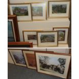 Nine various works of Cheshire interest, antique photograph of Alderly edge, a print of old