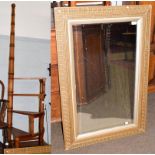 A set of reproduction library steps, 183cm high, together with a gilt framed mirror (2)