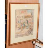 Thomas Matthews Rooke RWS (1842-1942) Lisieux Normandy, market scene, watercolour, signed and