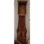 A French 19th century pine long case clock case, 237cm high