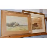 A* Meyrick, A break from harvesting, signed and dated 1903, watercolour, together with a 19th/20th