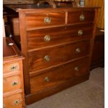 An Edwardian mahogany straight front four height chest of drawers, 107cm by 49cm by 114cm,