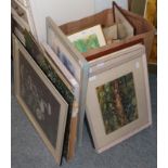 Zillah Patrick, collagraph, together with a collection a miscellaneous prints and paintings by