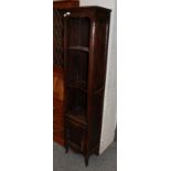 A Tall slender French open bookcase, 43cm by 31cm by 174cm.. Overall in good condition, some