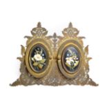 A Late Victorian Gilt Metal and Ashford Marble Double Photograph Frame, as two hinged bifurcated