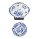 A Chinese Porcelain Stand, Qianlong, of lobed oval form, painted in underglaze blue with