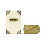 A Cloisonné Enamel and Gilt Metal Mounted Ivory Aide de Memoire, circa 1860, of rectangular form,