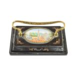 A French Gilt Metal and Yellow Metal Mounted Black Slate Paperweight, mid 19th century, of