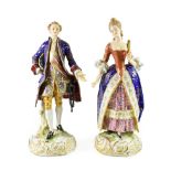 A Pair of Samson of Paris Figures of a Lady and Gentleman, after Derby originals, standing wearing