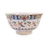 An English Delft Punchbowl, probably London or Bristol, circa 1730, painted in blue, green and red