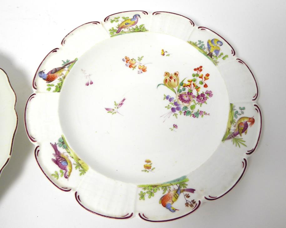 A Chelsea Porcelain Dessert Plate, circa 1755, painted with flowersprays and scattered sprigs within - Image 4 of 8