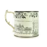 A Herculaneum Pottery Robert Stephenson Commemorative Frog Mug, circa 1833-36, initialled RA and