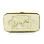 An Ivory Mounted Gilt Metal Cheroot/Cigarette Case, circa 1870, of rounded rectangular form, the