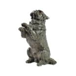 A Bronze Figure of a Dog, late 19th/early 20th century, naturalistically modelled begging, with