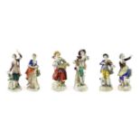 A Pair of Samson of Paris Porcelain Figures, after Chelsea originals, as an 18th century boy and