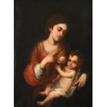 Spanish School (20th century) Madonna and Child Oil on canvas, 96cm by 72cm . In fully restored