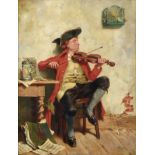 Stephen Lewin (fl.1880-1910) The Canary's Duet Signed, oil on canvas, 36cm by 27.5cm See
