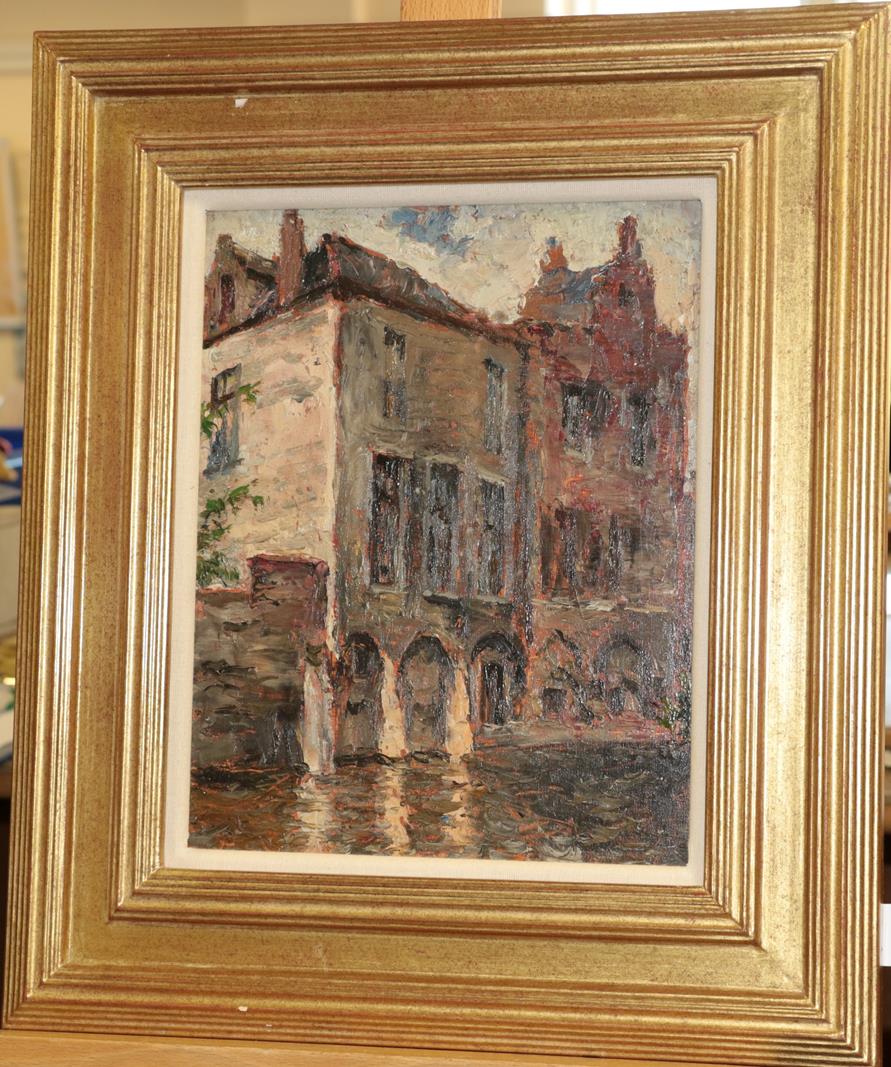 Alexander Jamieson (1873-1937) Scottish Bruges Signed, inscribed and dated 1933 verso, oil on panel, - Image 2 of 3