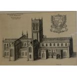 After Daniel King (d.1664) ''The North Prospect of the Cathedral of Worcester'' Etching, from