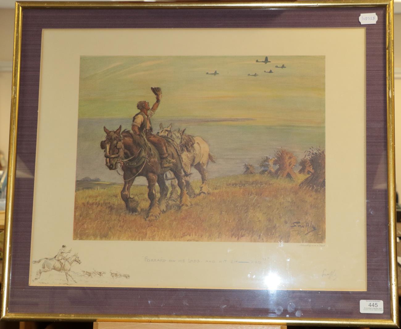 Charles Johnson Payne ''Snaffles'' (1884-1967) ''Forrard on me lads and hit 'em 'ard'' Signed with - Image 2 of 3