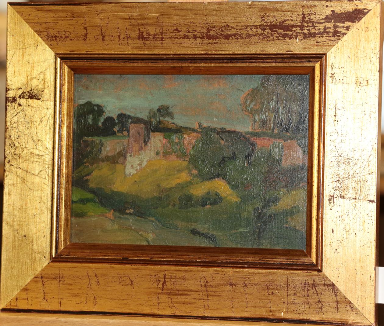 Alexander Jamieson (1873-1937) Scottish French pastoral scene Inscribed verso, oil on panel, 11.5cm - Image 2 of 4