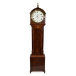 A Mahogany Eight Day Longcase Clock, signed W.Young, Dundee, circa 1820, arched pediment, nicely