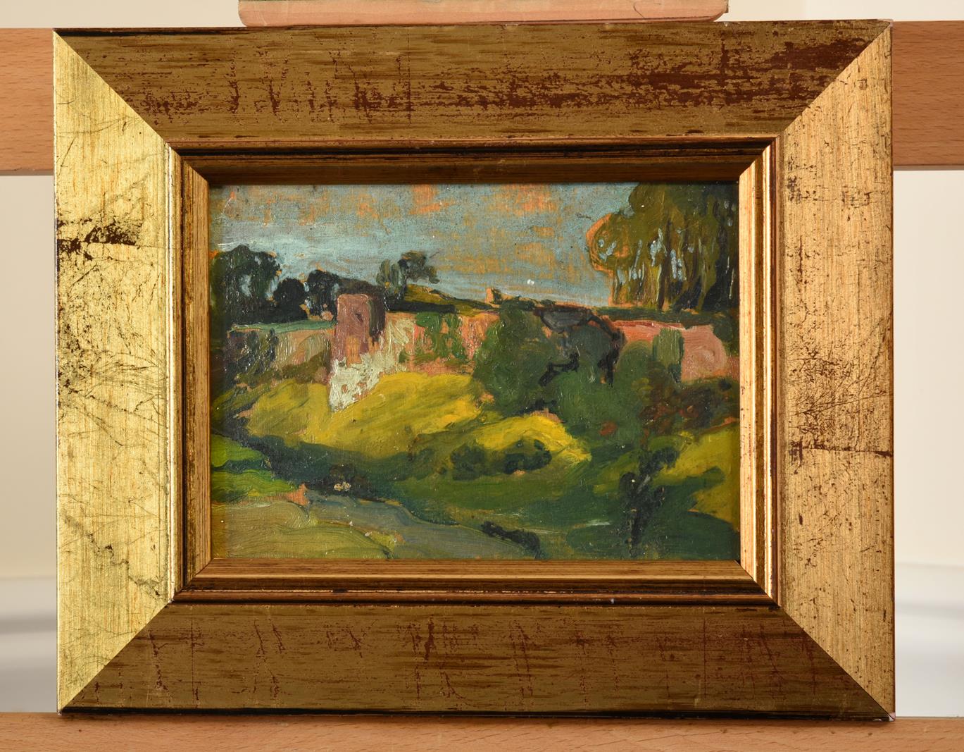 Alexander Jamieson (1873-1937) Scottish French pastoral scene Inscribed verso, oil on panel, 11.5cm - Image 4 of 4