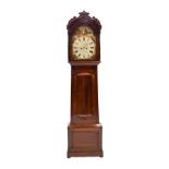 A Scottish Mahogany Eight Day Longcase Clock, signed J.Welsh, Motherwell, circa 1840, carved wavy