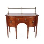 A Regency Mahogany, Satinwood Banded, Boxwood and Ebony Strung Bowfront Sideboard, early 19th