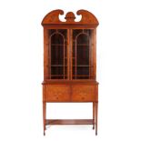 A Victorian Satinwood and Marquetry Inlaid Display Cabinet, late 19th century, in neo-classical