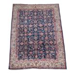 Saroukh Carpet West Iran, circa 1960 The deep indigo field with an allover design of palmettes and