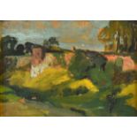 Alexander Jamieson (1873-1937) Scottish French pastoral scene Inscribed verso, oil on panel, 11.5cm