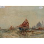 Circle of Stephen Frank Wasley (1848-1934) Shipping vessels in the Venetian lagoon Oil on board,