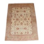 Good Afghan Ziegler Carpet, modern The cream field of palmettes and large flowerheads enclosed by