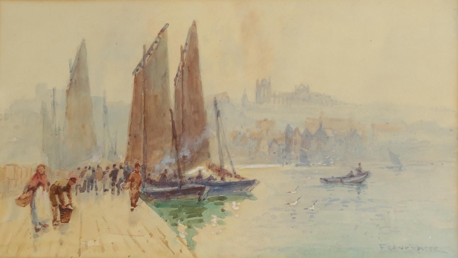 Frank Rousse (exh.1890-1915) A view of Whitby Abbey from the Harbour Signed, watercolour, together - Image 6 of 6