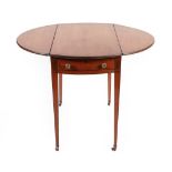 A George III Satinwood, Rosewood Crossbanded and Harewood Pembroke Table, early 19th century, with