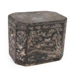 An 18th Century Chinese Export Lac de Bergaute Tea Chest, of octagonal shaped form with hinged lid