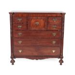 A George IV Mahogany Straight Front Chest of Drawers, 2nd quarter 19th century, with two short and a