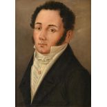 French School (19th century) Portrait of a Gentleman, head and shoulders, wearing a white necktie