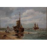 Hans Wacker-Elsen (1868-1958) German Shipping scene with figure unloading the day's catch Signed,